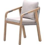 Santos dining fauteuil - acaciahout met white wash - taupe - sand