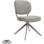 LABEL51 Eetkamerstoel Geneva - Mushroom - Royal Boucle - Brons Metalen...