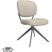 LABEL51 Eetkamerstoel Geneva - Naturel - Royal Boucle - Zwart Metalen ...