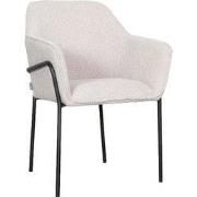 LABEL51 Eetkamerstoel Dexter - Naturel - Boucle - Zwart Metalen Frame