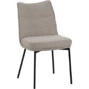 LABEL51 Eetkamerstoel Lennon - Naturel - Royal Boucle - Zwart Metalen ...