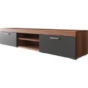 Meubella - TV-Meubel Slim - Grijs - Eiken - 200 cm