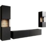 Meubella - Wandmeubel Asilento 2 - Mat zwart