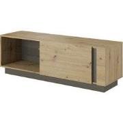 Meubella - TV-Meubel Ashley - Eiken - Grijs - 138 cm