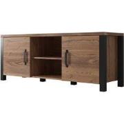 Meubella - TV-Meubel Olivia - Zwart - Eiken - 147 cm