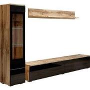 Meubella - Wandmeubel Verity - Zwart - Eiken