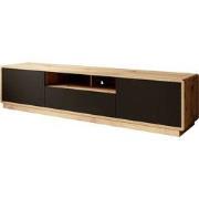 Meubella - TV-Meubel Acuna - Mat zwart - Eiken - 200 cm
