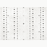 Vloerkleed rechthoekig crème met grijze geometrische motieven - MALTA