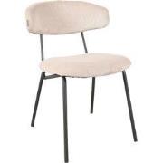 LABEL51 Eetkamerstoel Zack - Naturel - - Zwart Metalen Frame