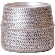 Kolibri Home | Groove bloempot - Zilveren keramieken sierpot - Ø12cm