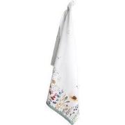Clayre & Eef Theedoek 50x70 cm Wit Groen Katoen Bloemen