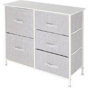 ML-Design commode met 5 laden, wit, 80x30x70 cm, gemaakt van stalen fr...