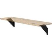 Wandhouder Plankhouder set van 2 200 x 200 mm zwart staal ML design