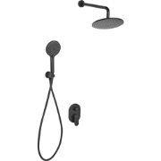 TINGUIRIRICA - Ingebouwde doucheset met regendouche - Zwart - Messing