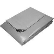 dekzeil met ogen, 4x6 m 260g/m², grijs, gemaakt van polyethyleenweefse...