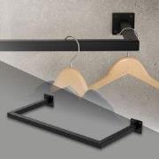 Garderobestang kapstok wandmontage 30 x 60 cm zwart staal ML design