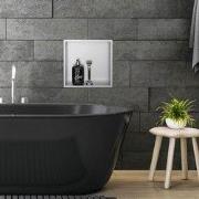 Douchebak 30x30 cm zilver roestvrij staal wandnis Douchebak LuxeBad