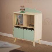 Kinderboekenkast groen/beige met 3 vakken Joyz