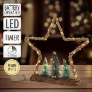 Decoratieve LED kerstboom van jute touw Staand figuur 45 cm warm wit m...
