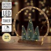 LED jute cirkel 45x45x9,5 cm gemaakt van touw met 45 warm witte LED's ...