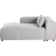 BRANDE - Chaise longue - Grijs - Rechtszijdig - Polyester