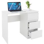 Bureau met drie laden 90x76x50 cm Wit Hout ML Design
