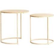 Bijzettafel Sadar - Bruin - Ø52x46cm + Ø50x40cm