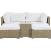 NOTO - Loungeset voor 2 - Gebroken wit - PE rotan