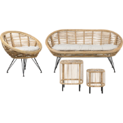 MARATEA/ CESENATICO - Loungeset 3-zits - Lichtbeige - Rotan