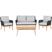 MERANO - Loungeset voor 4 - Lichtgrijs - Acaciahout