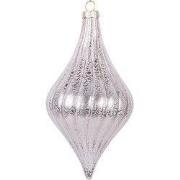 Clayre & Eef Kerstbal Ø 8x15 cm Roze Glas