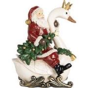 Clayre & Eef Kerstdecoratie Beeld Kerstman 13x10x16 cm Rood Kunststof