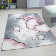 Kids Kinderkamer Beer Roze vloerkleed - - 140 X 200 CM