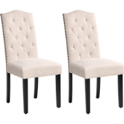 SHIRLEY - Eetkamerstoel - Lichtbeige - Polyester