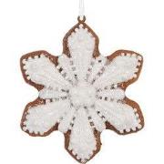 Clayre & Eef Kersthanger Sneeuwvlok 9x1x10 cm Wit Kunststof