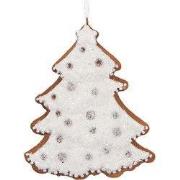 Clayre & Eef Kersthanger Kerstboom 9x1x10 cm Wit Kunststof