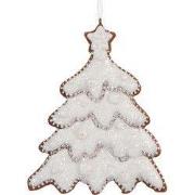 Clayre & Eef Kersthanger Kerstboom 9x1x10 cm Wit Kunststof