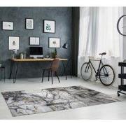 Carrara Modern Grijs Goud vloerkleed - Marmer Design - 200 X 290 CM