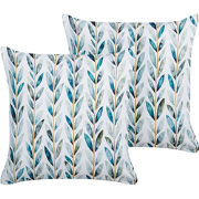 LOANO - Sierkussen set van 2 - Wit/Groen - Polyester