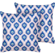 CERIANA - Tuinkussen set van 2 - Blauw/Roze - 45 x 45 cm - Polyester
