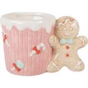 Clayre & Eef Mok 350 ml Roze Keramiek Gingerbread man