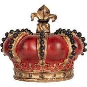 Clayre & Eef Decoratie Beeld Kroon Ø 13x11 cm Rood Kunststof