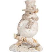 Clayre & Eef Decoratie Beeld Vogel 5x3x8 cm Beige Kunststof