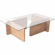 Salontafel met een blad van gehard glas L105 cm - FLAVIO