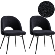 ONAGA - Eetkamerstoel set van 2 - Zwart - Bouclé