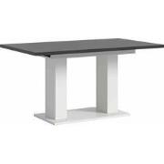 Eetkamertafel Motion Uitschuifbaar, Dubbele Kolomvoet Wit/Grijs