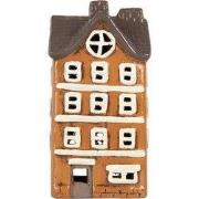 Clayre & Eef Waxinelichthouder Huis 12x10x23 cm Oranje Keramiek