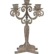 Clayre & Eef Kandelaar 26x26x35 cm Grijs Metaal