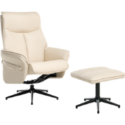 ERATO - Relaxfauteuil met voetenbank - Beige - Veganistisch leer