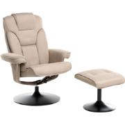 NYKS - Relaxfauteuil met voetenbank - Taupe - Polyester